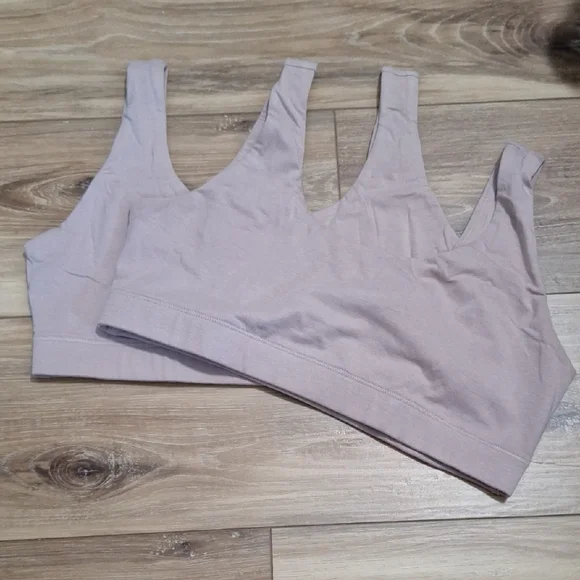 Quince Organic Cotton Tank Bralette (2-pack) Mink M - Picture 2 of 4